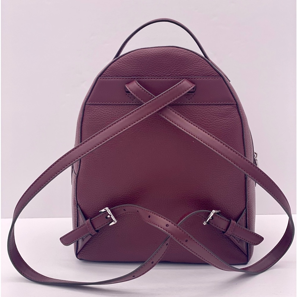 Michael Kors Valerie Medium Pebbled Leather Backpack and Wallet Set Merlot - Picture 10 of 15